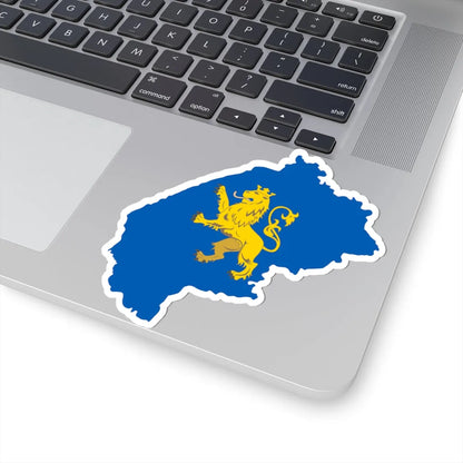 Flag-map of Lviv Oblast (Ukraine) STICKER Vinyl Kiss-Cut Decal - The Sticker Space