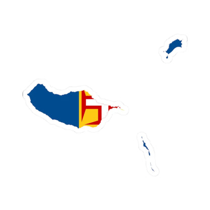 Flag map of Madeira (Portugal) STICKER Vinyl Kiss-Cut Decal 2 Inch White - The Sticker Space