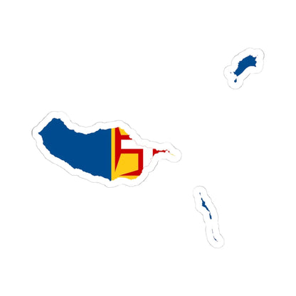 Flag map of Madeira (Portugal) STICKER Vinyl Kiss-Cut Decal 4 Inch White - The Sticker Space