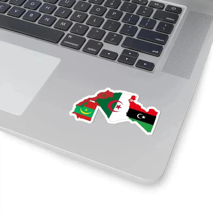 Flag map of Maghreb (Algeria) STICKER Vinyl Kiss-Cut Decal - The Sticker Space