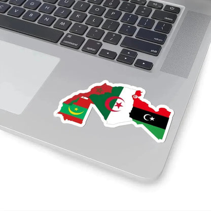 Flag map of Maghreb (Algeria) STICKER Vinyl Kiss-Cut Decal - The Sticker Space