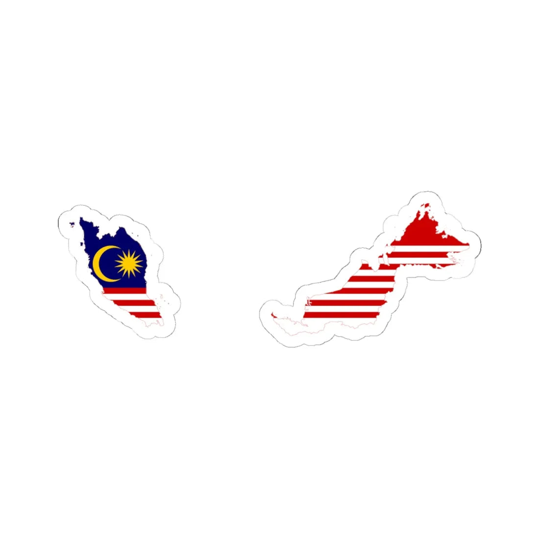 Flag map of Malaysia (Malaysia) STICKER Vinyl Kiss-Cut Decal 6 Inch White - The Sticker Space