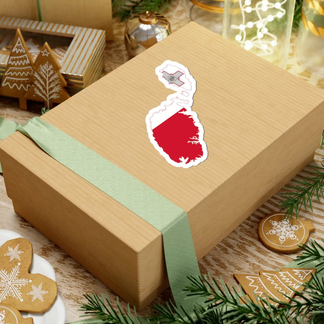 Flag map of Malta (Malta) STICKER Vinyl Kiss-Cut Decal - The Sticker Space