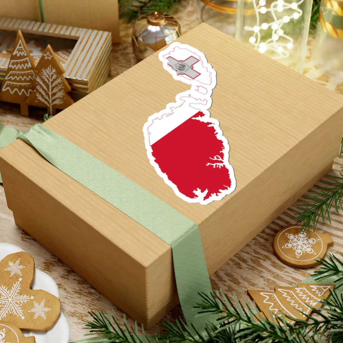 Flag map of Malta (Malta) STICKER Vinyl Kiss-Cut Decal - The Sticker Space