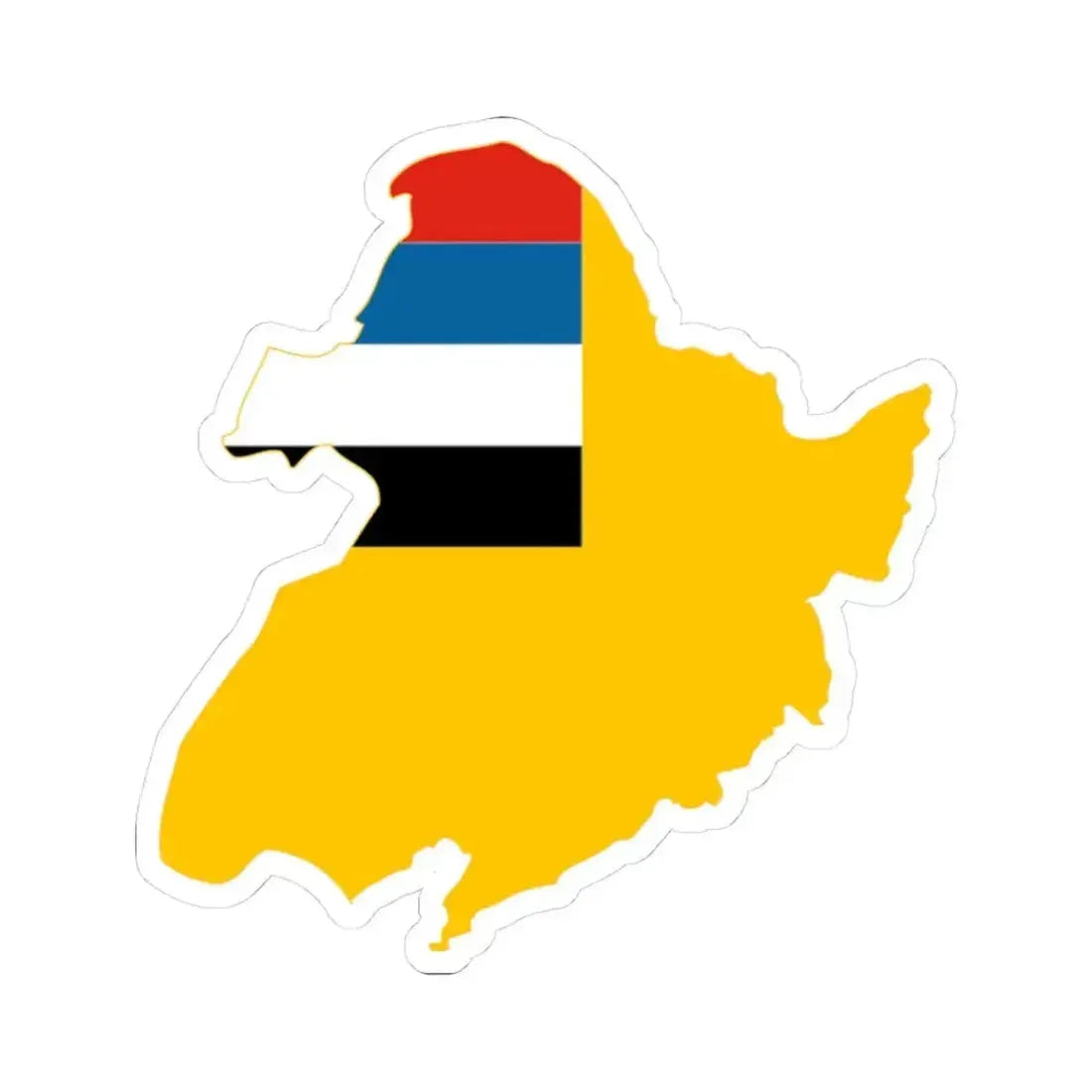 Flag map of Manchukuo 1932-1945 (China) STICKER Vinyl Kiss-Cut Decal 3 Inch White - The Sticker Space