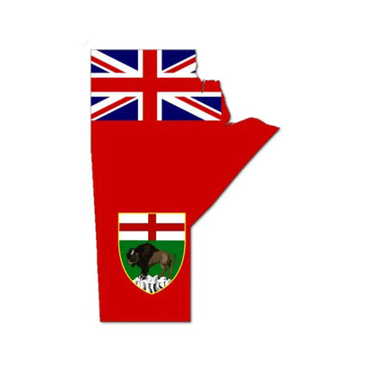Flag-map of Manitoba (Canada) STICKER Vinyl Kiss-Cut Decal 2 Inch White - The Sticker Space