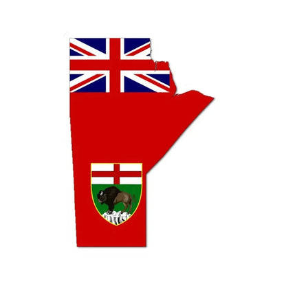 Flag-map of Manitoba (Canada) STICKER Vinyl Kiss-Cut Decal 3 Inch White - The Sticker Space