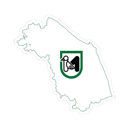 Flag map of Marche (Italy) STICKER Vinyl Kiss-Cut Decal 3 Inch White - The Sticker Space