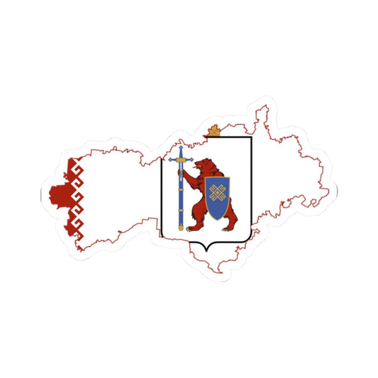 Flag-map of Mari El (Russia) STICKER Vinyl Kiss-Cut Decal 2 Inch White - The Sticker Space