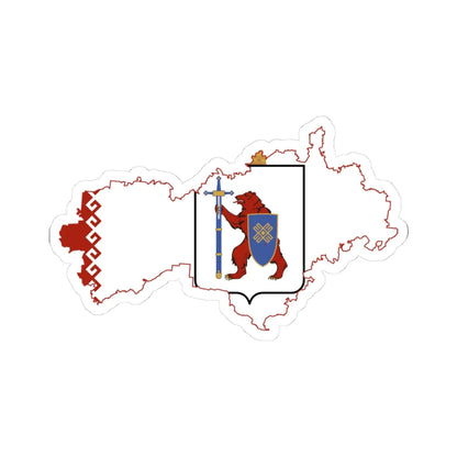 Flag-map of Mari El (Russia) STICKER Vinyl Kiss-Cut Decal 3 Inch White - The Sticker Space