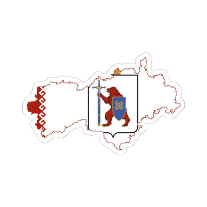 Flag-map of Mari El (Russia) STICKER Vinyl Kiss-Cut Decal 6 Inch White - The Sticker Space