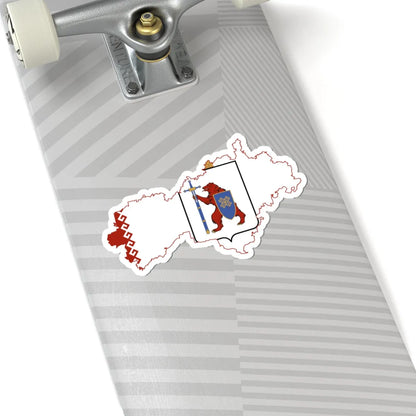 Flag-map of Mari El (Russia) STICKER Vinyl Kiss-Cut Decal - The Sticker Space