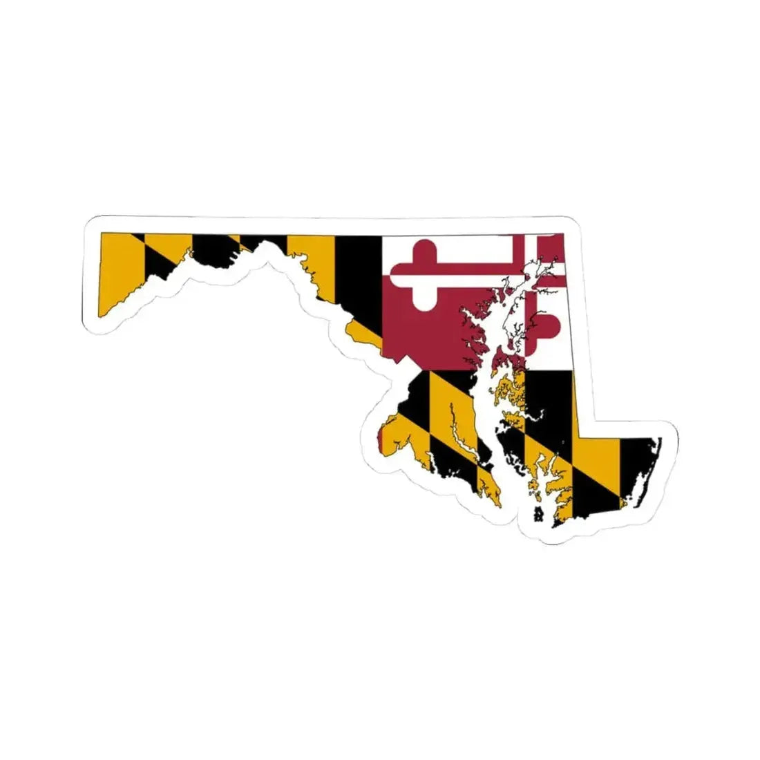 Flag-map of Maryland (United States) STICKER Vinyl Kiss-Cut Decal 3 Inch White - The Sticker Space