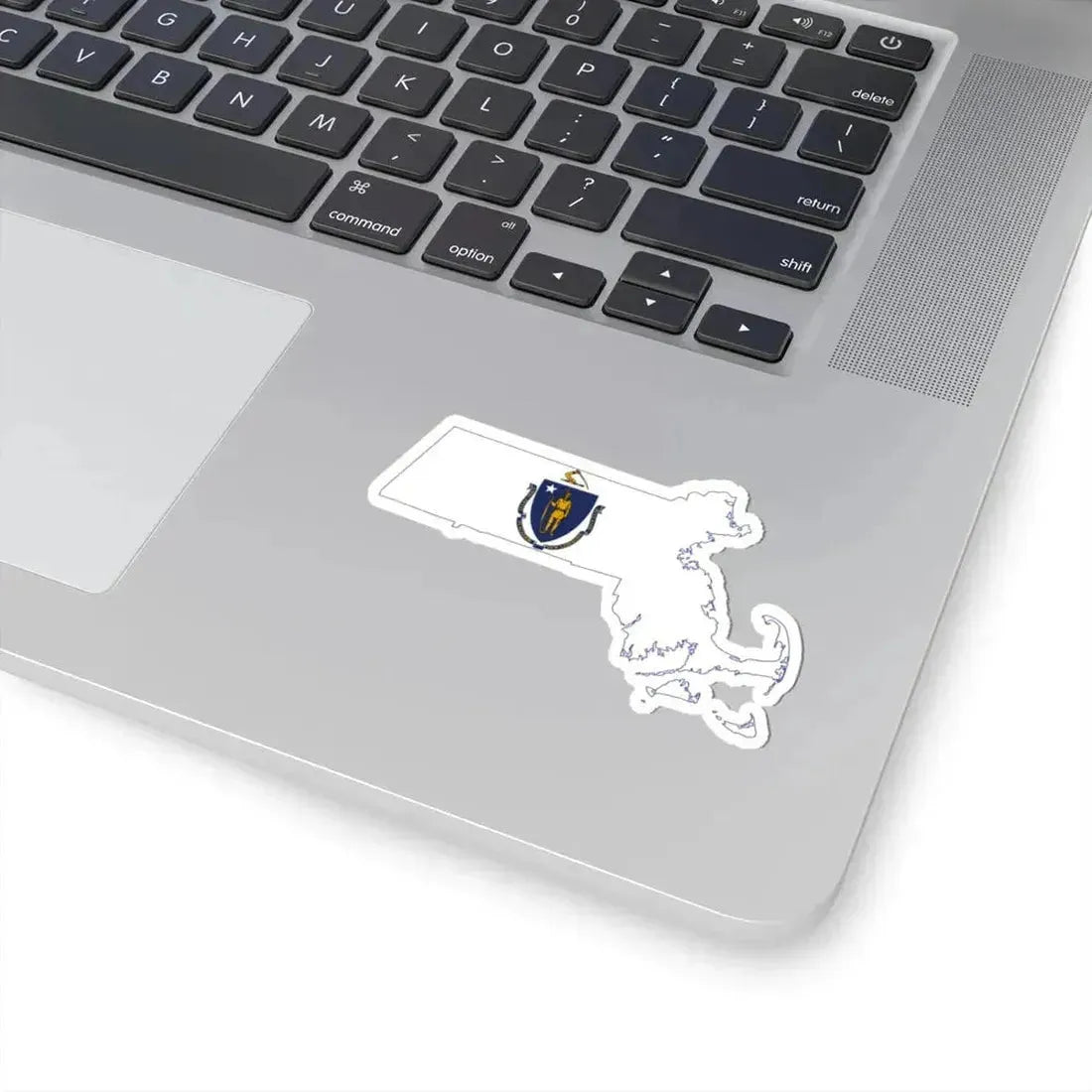 Flag-map of Massachusetts (United States) STICKER Vinyl Kiss-Cut Decal - The Sticker Space