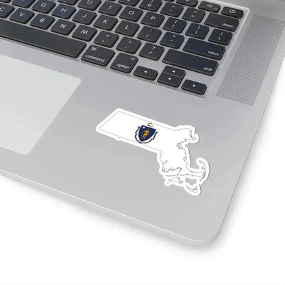 Flag-map of Massachusetts (United States) STICKER Vinyl Kiss-Cut Decal - The Sticker Space
