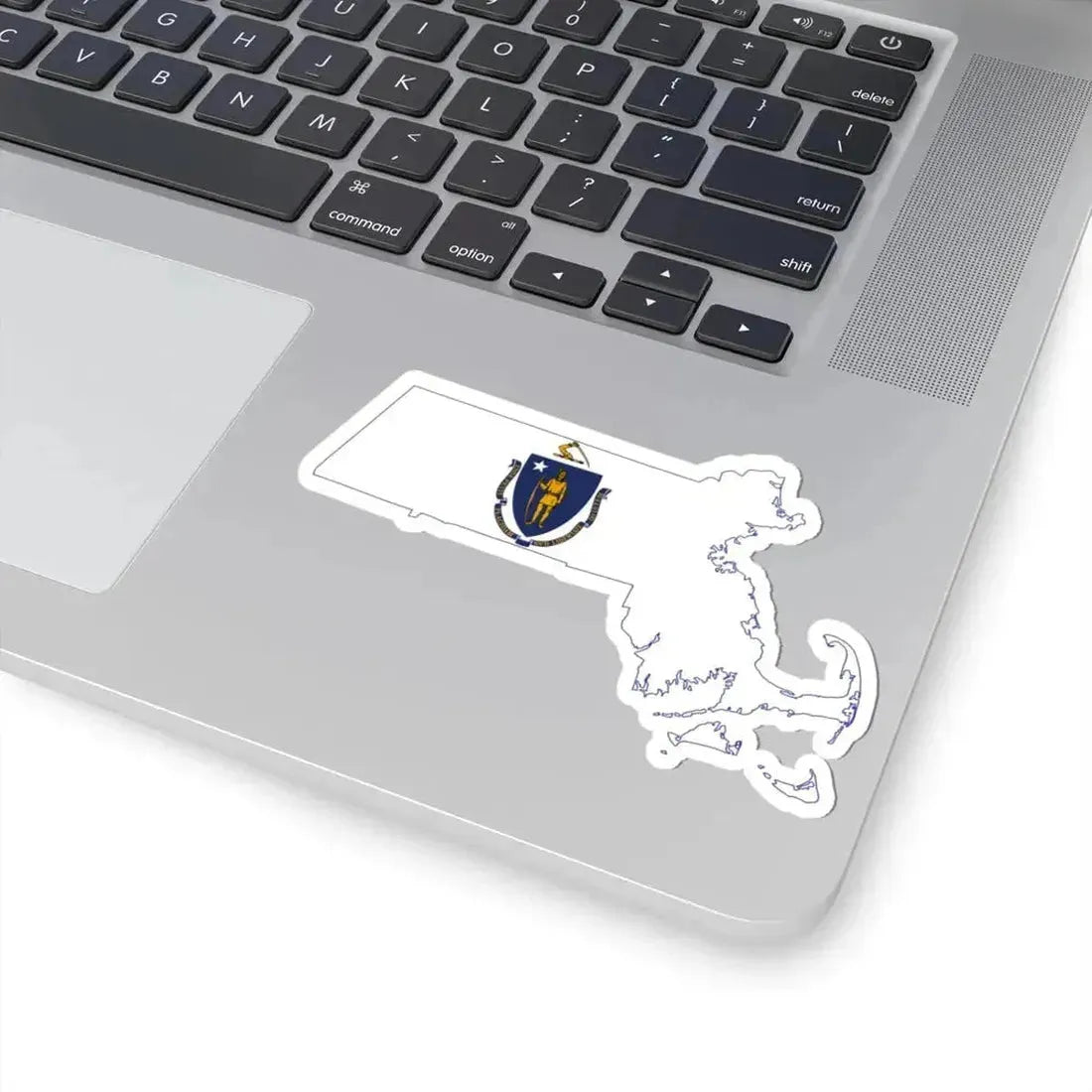 Flag-map of Massachusetts (United States) STICKER Vinyl Kiss-Cut Decal - The Sticker Space