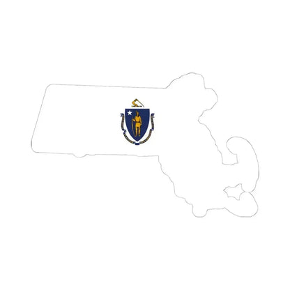 Flag-map of Massachusetts without outline (United States) STICKER Vinyl Kiss-Cut Decal 6 Inch White - The Sticker Space