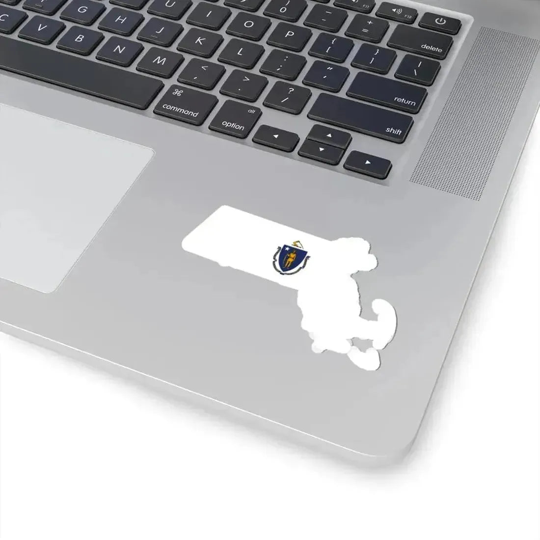Flag-map of Massachusetts without outline (United States) STICKER Vinyl Kiss-Cut Decal - The Sticker Space