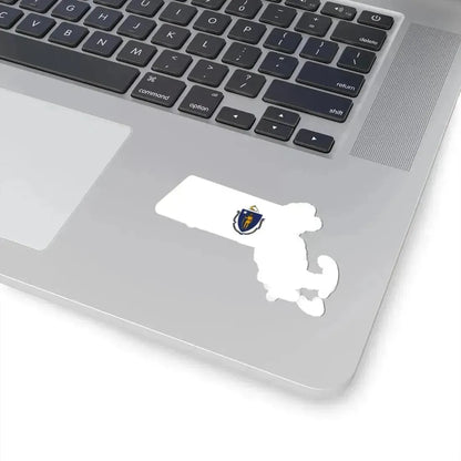 Flag-map of Massachusetts without outline (United States) STICKER Vinyl Kiss-Cut Decal - The Sticker Space