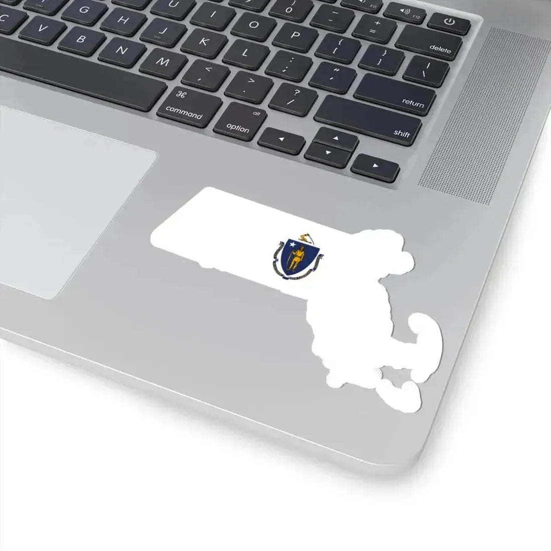Flag-map of Massachusetts without outline (United States) STICKER Vinyl Kiss-Cut Decal - The Sticker Space