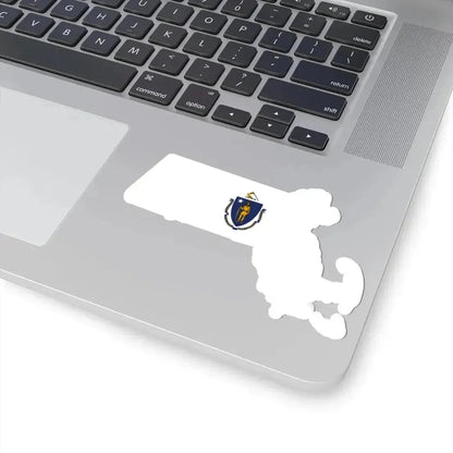 Flag-map of Massachusetts without outline (United States) STICKER Vinyl Kiss-Cut Decal - The Sticker Space