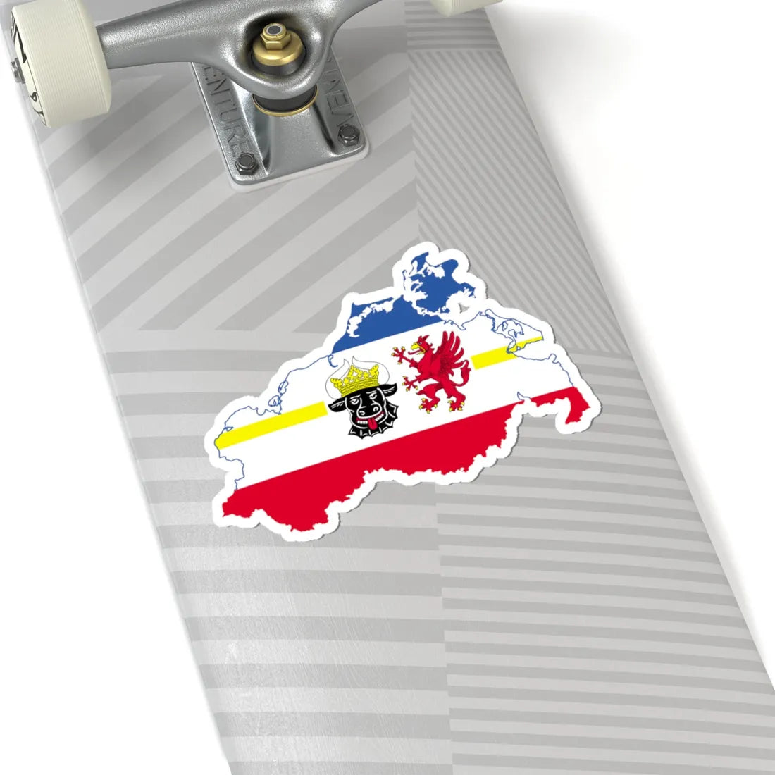 Flag map of MecklenburgVorpommern (Germany) STICKER Vinyl Kiss-Cut Decal - The Sticker Space