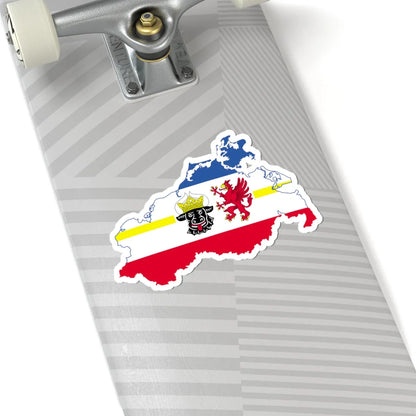 Flag map of MecklenburgVorpommern (Germany) STICKER Vinyl Kiss-Cut Decal - The Sticker Space