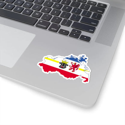 Flag map of MecklenburgVorpommern (Germany) STICKER Vinyl Kiss-Cut Decal - The Sticker Space
