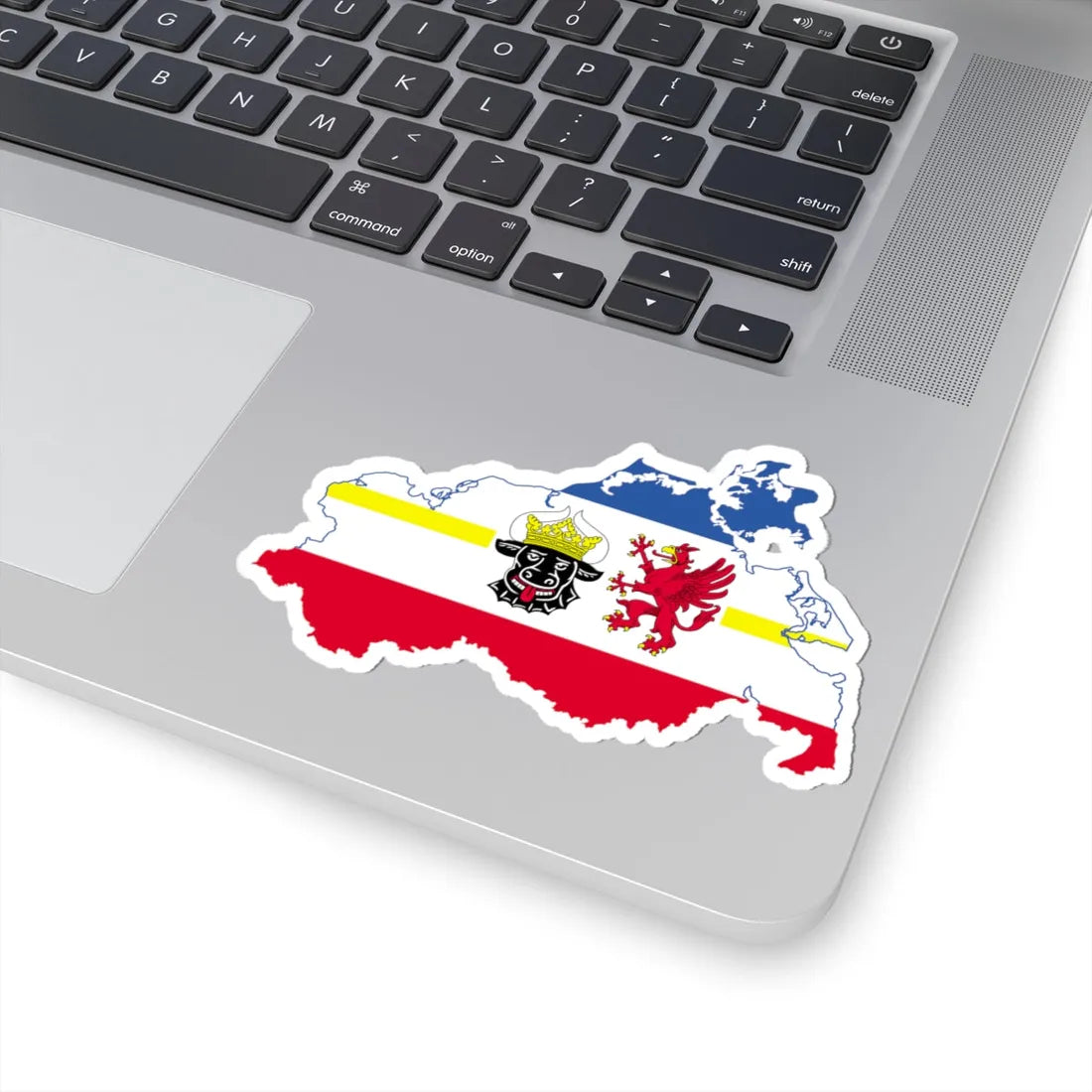 Flag map of MecklenburgVorpommern (Germany) STICKER Vinyl Kiss-Cut Decal - The Sticker Space