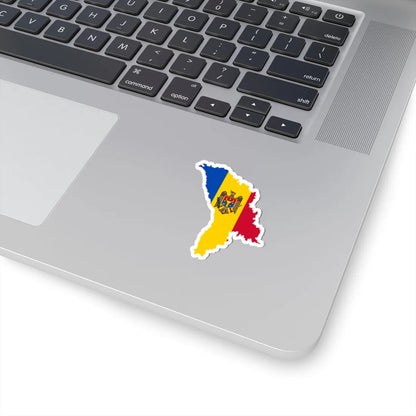 Flag map of Moldova (Moldova) STICKER Vinyl Kiss-Cut Decal - The Sticker Space