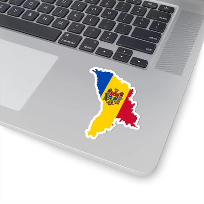 Flag map of Moldova (Moldova) STICKER Vinyl Kiss-Cut Decal - The Sticker Space