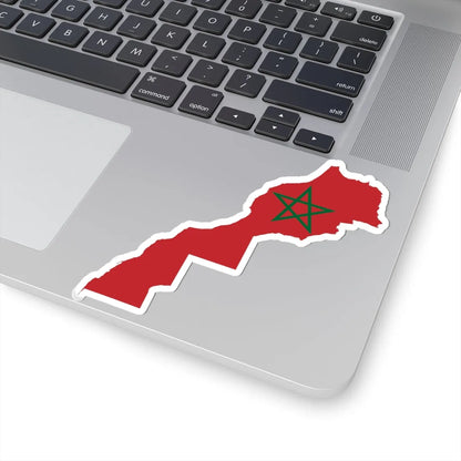 Flag Map of Morocco bordered (Morocco) STICKER Vinyl Kiss-Cut Decal - The Sticker Space