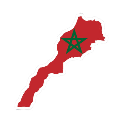 Flag map of Morocco de facto (Morocco) STICKER Vinyl Kiss-Cut Decal 2 Inch White - The Sticker Space