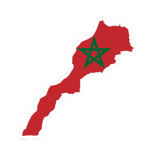 Flag map of Morocco de facto (Morocco) STICKER Vinyl Kiss-Cut Decal 2 Inch White - The Sticker Space
