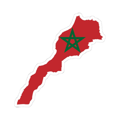 Flag map of Morocco de facto (Morocco) STICKER Vinyl Kiss-Cut Decal 4 Inch White - The Sticker Space