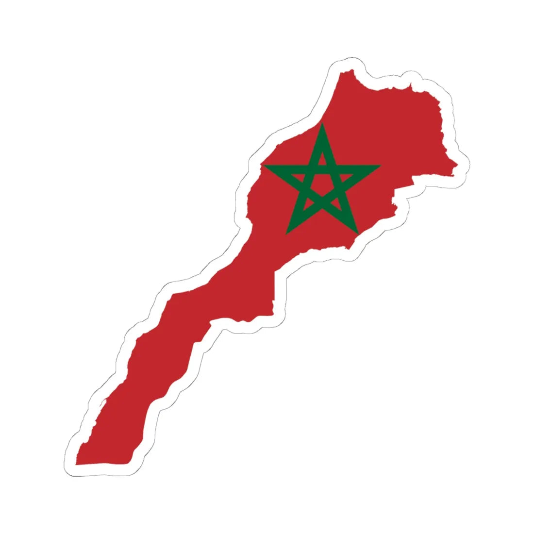 Flag map of Morocco de facto (Morocco) STICKER Vinyl Kiss-Cut Decal 6 Inch White - The Sticker Space
