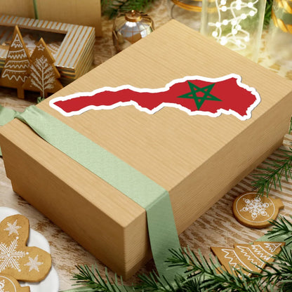 Flag map of Morocco de facto (Morocco) STICKER Vinyl Kiss-Cut Decal - The Sticker Space