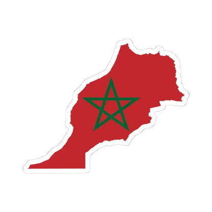 Flag-map of Morocco (Morocco) STICKER Vinyl Kiss-Cut Decal 4 Inch White - The Sticker Space