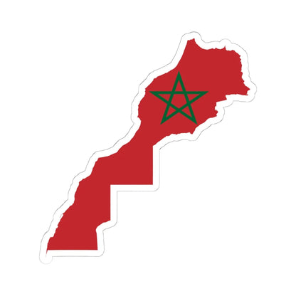 Flag map of Morocco (Morocco) STICKER Vinyl Kiss-Cut Decal 6 Inch White - The Sticker Space