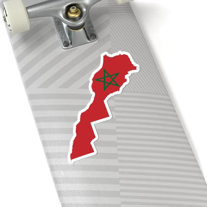 Flag map of Morocco (Morocco) STICKER Vinyl Kiss-Cut Decal - The Sticker Space