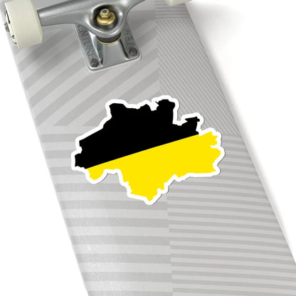 Flag-map of Munich striped (Germany) STICKER Vinyl Kiss-Cut Decal - The Sticker Space