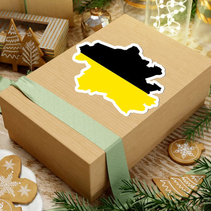 Flag-map of Munich striped (Germany) STICKER Vinyl Kiss-Cut Decal - The Sticker Space