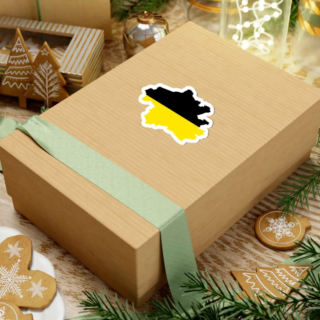 Flag-map of Munich striped (Germany) STICKER Vinyl Kiss-Cut Decal - The Sticker Space