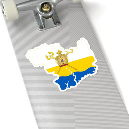 Flag-map of Mykolaiv Oblast (Ukraine) STICKER Vinyl Kiss-Cut Decal - The Sticker Space