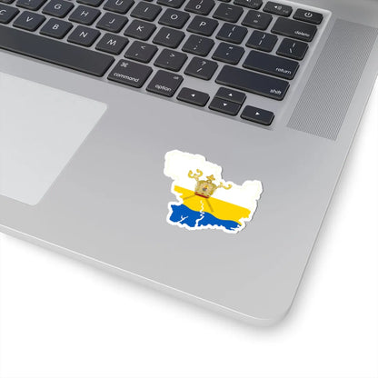Flag-map of Mykolaiv Oblast (Ukraine) STICKER Vinyl Kiss-Cut Decal - The Sticker Space