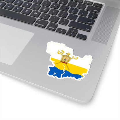 Flag-map of Mykolaiv Oblast (Ukraine) STICKER Vinyl Kiss-Cut Decal - The Sticker Space