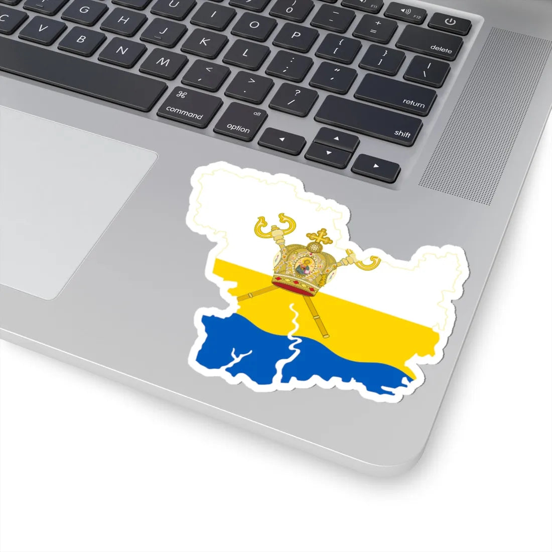 Flag-map of Mykolaiv Oblast (Ukraine) STICKER Vinyl Kiss-Cut Decal - The Sticker Space