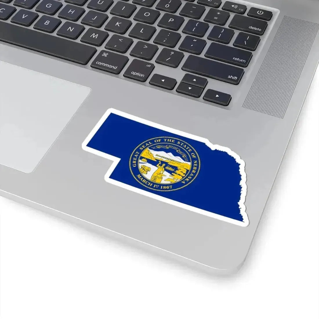 Flag-map of Nebraska (United States) STICKER Vinyl Kiss-Cut Decal - The Sticker Space