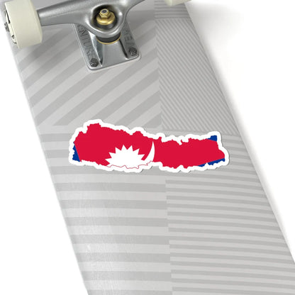 Flag map of Nepal (Nepal) STICKER Vinyl Kiss-Cut Decal - The Sticker Space