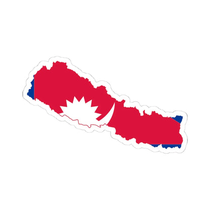 Flag map of Nepal (Nepal) STICKER Vinyl Kiss-Cut Decal - The Sticker Space